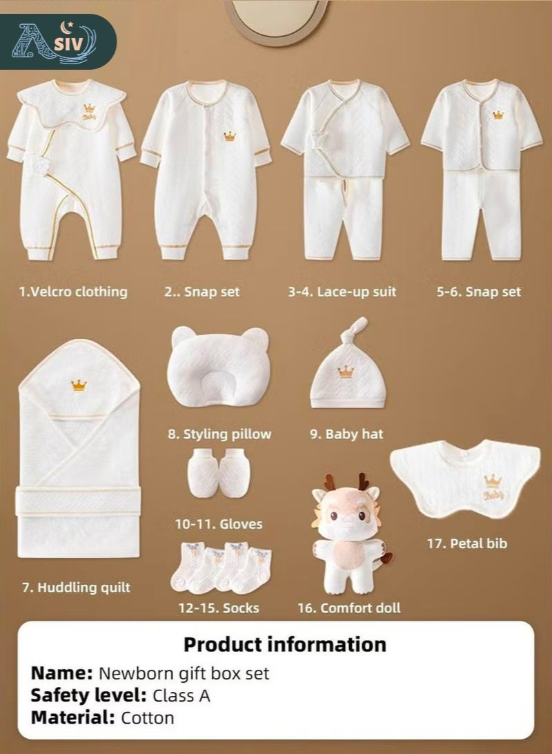 أسيف طقم هدايا للأطفال حديثي الولادة 18 قطعة طقم هدايا للأطفال حديثي الولادة للأولاد والبنات، ملابس وإكسسوارات أساسية للرضع مع بطانية، 100% قطن فاخر، مناسب لفصول الربيع والصيف والخريف والشتاء - Image 2